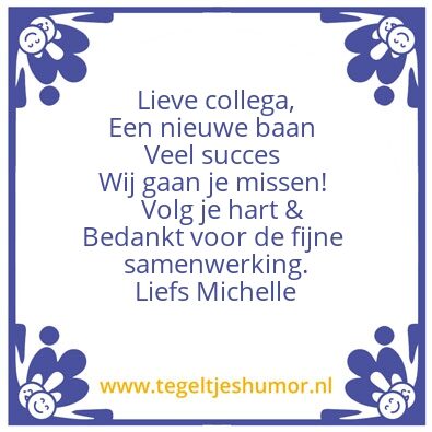 Tegeltje: Collega