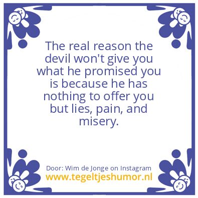 Tegeltje: The real reason