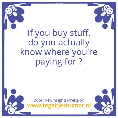 Tegeltje: wat it worth