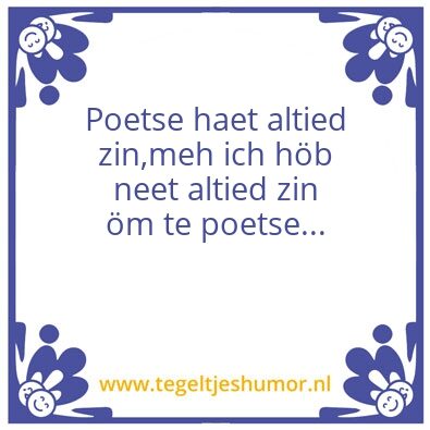 Tegeltje: Poetse