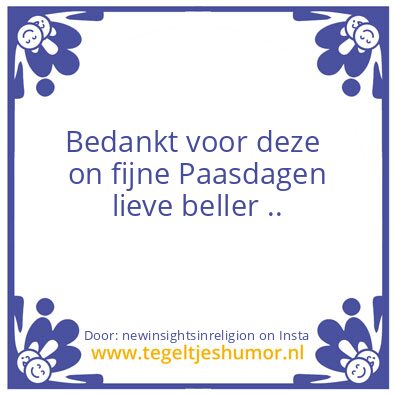 Tegeltje: Fijne Paasdagen ..