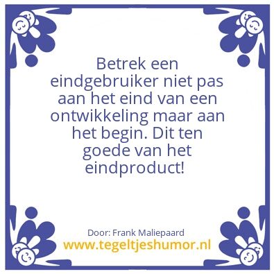 Tegeltje: Eindgebruiker