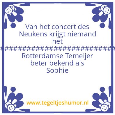 Tegeltje: Het program