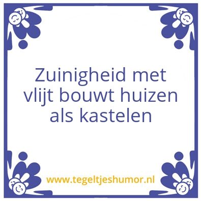 Tegeltje: Zuinigheid