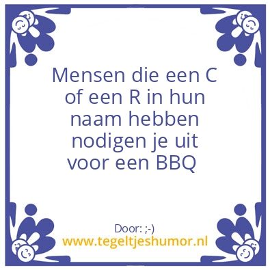Tegeltje: Bbq