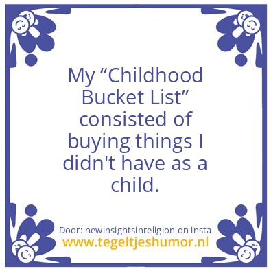 Tegeltje: “Childhood Bucket List”