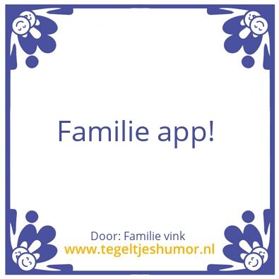Tegeltje: Familie