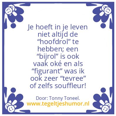 Tegeltje: “Op de planken”.