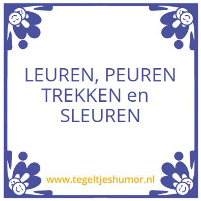 Tegeltje: leuren en peuren