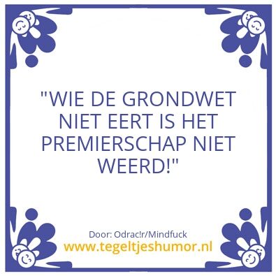 Tegeltje: Grondwet art.1