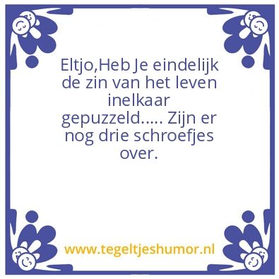 Tegeltje: Ouder worden