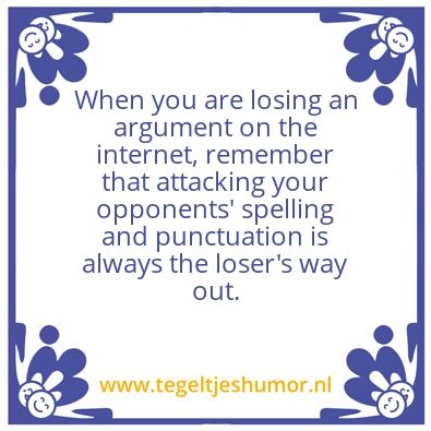 Tegeltje: spelling loser