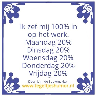 Tegeltje: Werken
