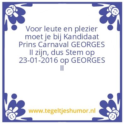 Tegeltje: Steun Georges II