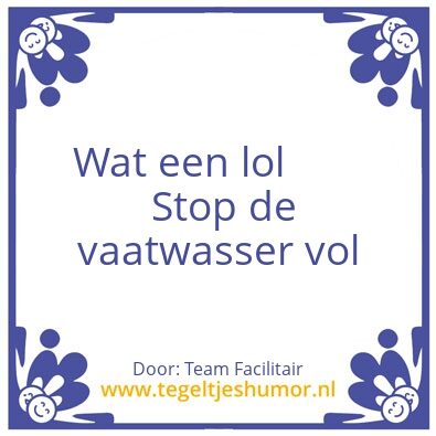 Tegeltje: Vaatwasser