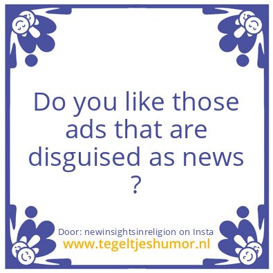 Tegeltje: news vs ads