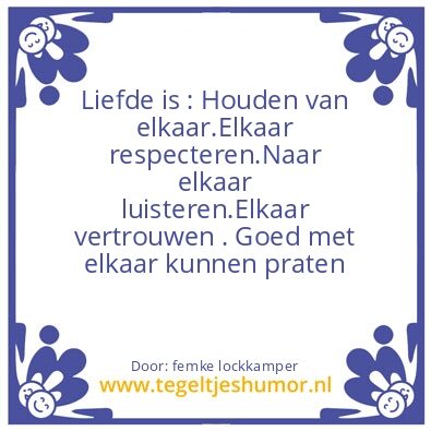 Tegeltje: liefde