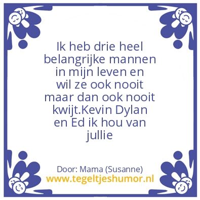 Tegeltje: Drie belangrijke mannen