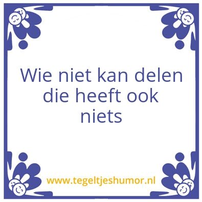 Tegeltje: Delen