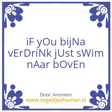 Tegeltje: vErdRinKeN