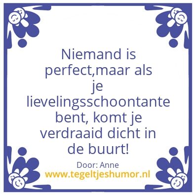 Tegeltje: Lievelingsschoontante