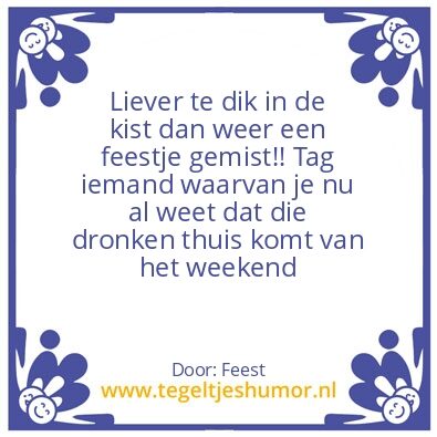 Tegeltje: Feestjee