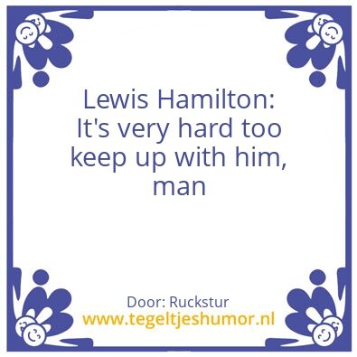 Tegeltje: Lewis Hamilton