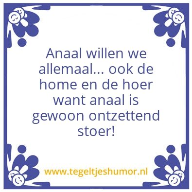 Tegeltje: Anaal