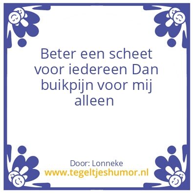 Tegeltje: Ik zeg altijd