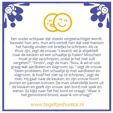 Tegeltje: Vergeetachtig