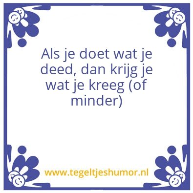 Tegeltje: doet deed