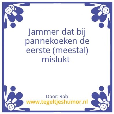 Tegeltje: Pannekoeken