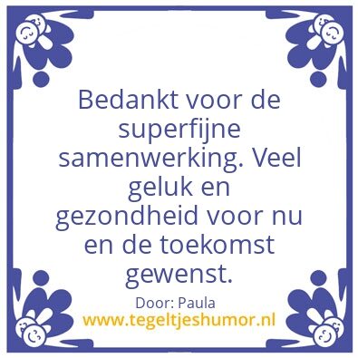 Tegeltje: Bedankt