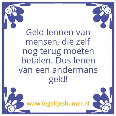 Tegeltje: Geld