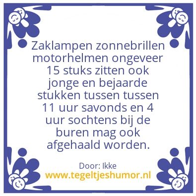 Tegeltje: Gratis op te halen