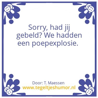 Tegeltje: Poep