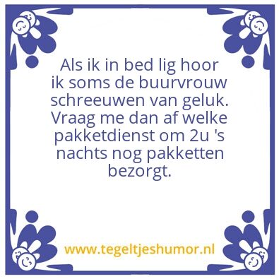 Tegeltje: Pakketdienst