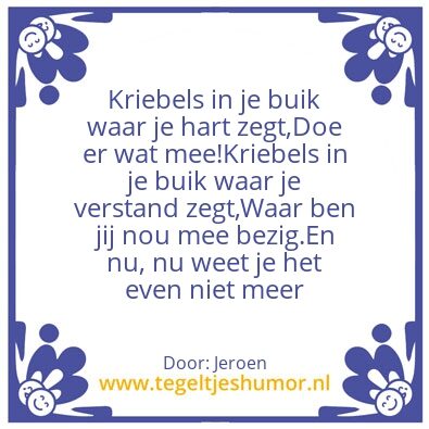 Tegeltje: Kriebels