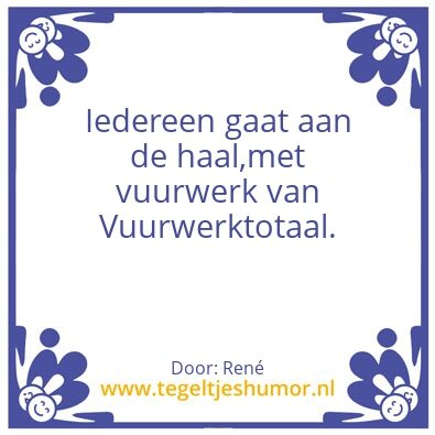 Tegeltje: Vuurwerktotaal