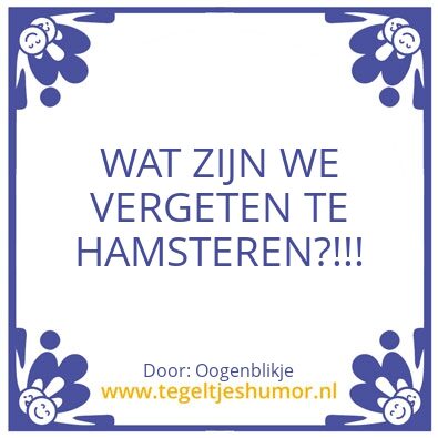 Tegeltje: Coronahamster