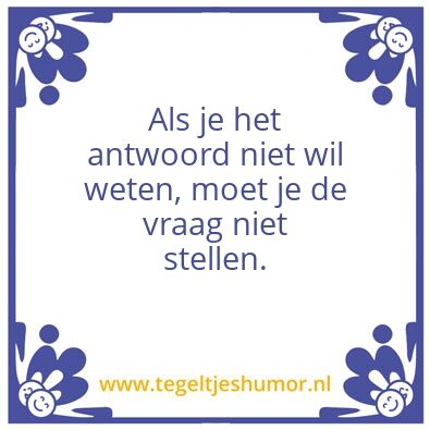 Tegeltje: Vraag