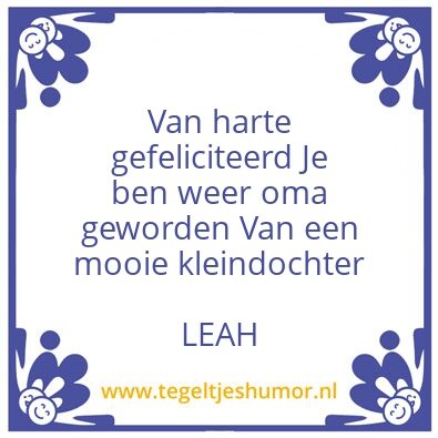 Tegeltje: LEAH