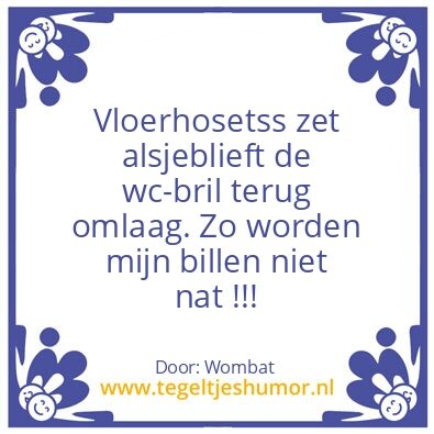 Tegeltje: Poetsvrouw
