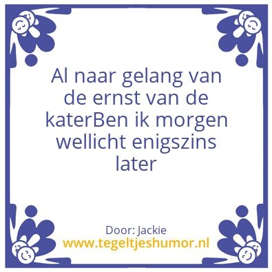 Tegeltje: Kater