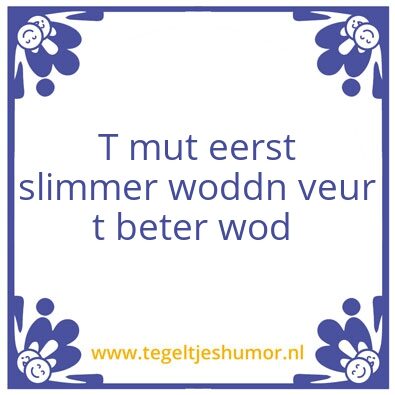 Tegeltje: slim