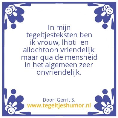 Tegeltje: Ik ben Gerrit.