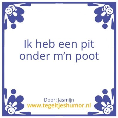 Tegeltje: Pit