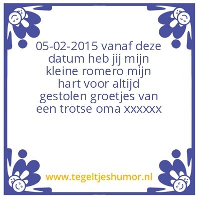Tegeltje: romero
