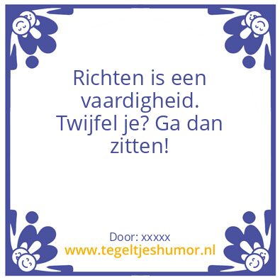Tegeltje: x