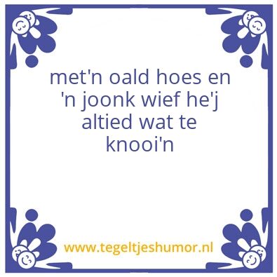 Tegeltje: dialect huis en wijf